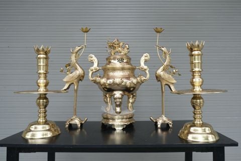 Bộ Ngũ Sự Bằng Đồng Cát Tút Hoa Sòi Cao 50 Catut