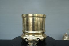 Bộ Ngũ Sự Bằng Đồng Cát Tút  Song Long Chầu Nguyệt Cao 50 Catut + Bát hương 16 Catut