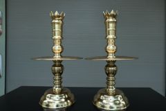 Bộ Ngũ Sự Bằng Đồng Cát Tút  Song Long Chầu Nguyệt Cao 70 Catut + Mâm Bồng 35 Catut