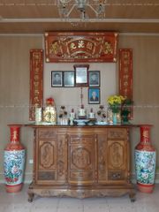 Bộ Hoành Phi Câu Đối Gỗ Hương Đỏ Đức Lưu Quang Tích Mai Điểu Dát Vàng Hoành Phi 155*61*4 - Câu Đối 155*28*4