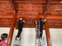 Cửa Võng Gỗ Đục Truyện Gỗ Gụ - Mẫu 3