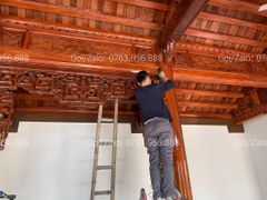 Cửa Võng Gỗ Đục Truyện Gỗ Gụ - Mẫu 3