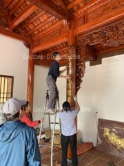 Cửa Võng Gỗ Đục Truyện Gỗ Gụ - Mẫu 3