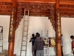 Cửa Võng Gỗ Đục Truyện Gỗ Gụ - Mẫu 3