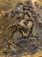 Tranh Thuận Buồm Xuôi Gió Kích Thước 170 x90  Đồng Vàng Xước Dát Giả Cổ  - Khung Sồi Trơn