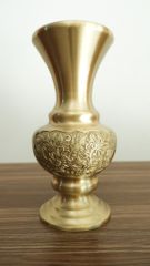 Bộ Ngũ Sự Bằng Đồng Vàng Cao 60 Rồng Vàng Mộc +Bình sen đồng