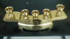 Bộ Ngũ Sự Bằng Đồng Cát Tút  Song Long Chầu Nguyệt Cao 60 Catut + Đèn Cao 45cm + Ngai Chén + Ba Đài 10