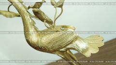 Đỉnh Đồng Ngũ Sự Bằng Đồng Cát Tút Song Long Chầu Nguyệt Cao 50 Cm