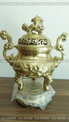 Bộ Tam Sự Nến Bằng Đồng Cát Tút Song Long Chầu Nguyệt Cao 50 Cm