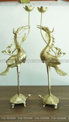 Đỉnh Đồng Ngũ Sự Bằng Đồng Cát Tút Song Long Chầu Nguyệt Cao 60 Cm