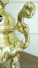 Bộ Tam Sự Nến Bằng Đồng Cát Tút Song Long Chầu Nguyệt Cao 50 Cm