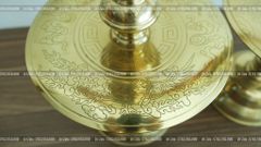 Bộ Tam Sự Nến Bằng Đồng Cát Tút Song Long Chầu Nguyệt Cao 50 Cm