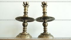 Đỉnh Đồng Ngũ Sự Bằng Đồng Vàng Giả Cổ Song Long Chầu Nguyệt Cao 70 Cm