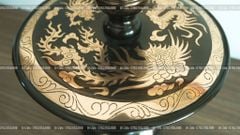 Đỉnh Đồng Ngũ Sự Bằng Đồng Đỏ Phớt Nỉ Nguyên Khối Song Long Chầu Nguyệt Cao 50 Cm