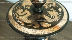 Đỉnh Đồng Ngũ Sự Bằng Đồng Đỏ Phớt Nỉ Nguyên Khối Song Long Chầu Nguyệt Cao 60 Cm