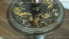 Bộ Tam Sự Nến Bằng Đồng Đỏ Khảm Tam Khí Song Long Chầu Nguyệt Cao 60 Cm