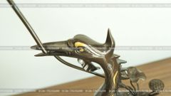 Bộ Tam Sự Hạc Bằng Đồng Đỏ Khảm Tam Khí Song Long Chầu Nguyệt Cao 60 Cm