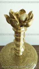 Bộ Tam Sự Nến Bằng Đồng Vàng Song Long Chầu Nguyệt Cao 45 Cm