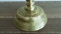 Bộ Tam Sự Nến Bằng Đồng Vàng Song Long Chầu Nguyệt Cao 50 Cm