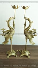 Đỉnh Đồng Ngũ Sự Bằng Đồng Vàng Song Long Chầu Nguyệt Cao 50 Cm