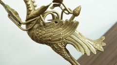 Bộ Tam Sự Hạc Bằng Đồng Vàng Song Long Chầu Nguyệt Cao 45 Cm