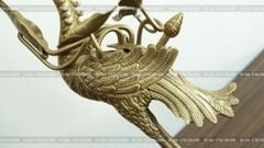 Đỉnh Đồng Ngũ Sự Bằng Đồng Vàng Song Long Chầu Nguyệt Cao 45 Cm