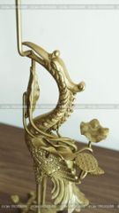 Đỉnh Đồng Ngũ Sự Bằng Đồng Vàng Song Long Chầu Nguyệt Cao 45 Cm