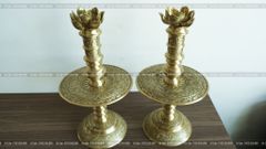 Đỉnh Đồng Ngũ Sự Bằng Đồng Vàng Song Long Chầu Nguyệt Cao 60 Cm