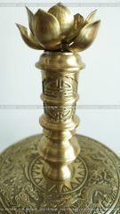 Đỉnh Đồng Ngũ Sự Bằng Đồng Vàng Song Long Chầu Nguyệt Cao 65 Cm