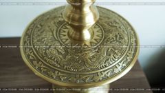 Đỉnh Đồng Ngũ Sự Bằng Đồng Vàng Song Long Chầu Nguyệt Cao 60 Cm