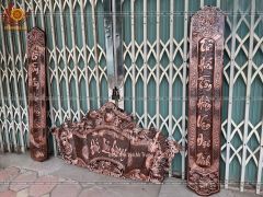 Cuốn Thư Câu Đối Đồng Đỏ Giả Cổ Kích Thước Cuốn Thư 155*80 - Câu Đối 155*21