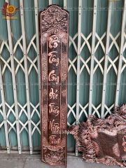 Cuốn Thư Câu Đối Đồng Đỏ Giả Cổ Kích Thước Cuốn Thư 155*80 - Câu Đối 155*21