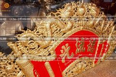 Cuốn Thư Câu Đối Đồng Vàng Kích Thước Cuốn Thư 176*90 - Câu Đối 176*22 Dát Vàng