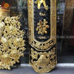 Cuốn Thư Câu Đối Đồng Vàng Nền Đen Kích Thước Cuốn Thư 176*90 - Câu Đối 176*22