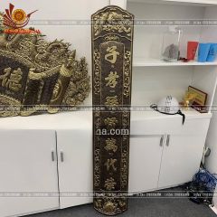 Cuốn Thư Câu Đối Đồng Vàng Kích Thước Cuốn Thư 176*90 - Câu Đối 176*22 Màu Giả Cổ