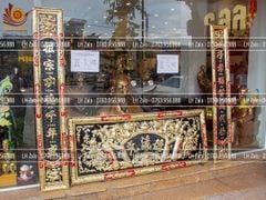 Đại Tự Hoành Phi Câu Đối Đồng vàng Kích Thước Đại Tự 176*68 - Câu Đối 176*28