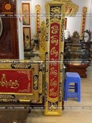Đại Tự Hoành Phi Câu Đối Đồng vàng Kích Thước Đại Tự 176*68 - Câu Đối 176*28 Dát Vàng