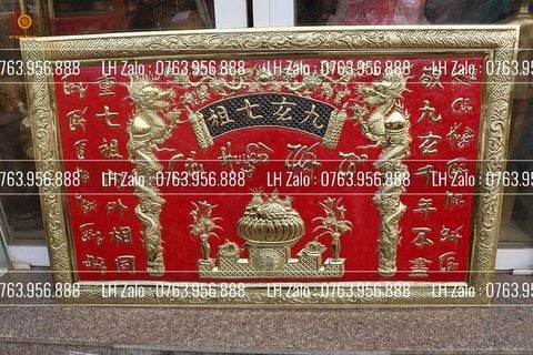 Cửu Huyền Thất Tổ Đồng Khung Đồng Kích Thước 100*60cm