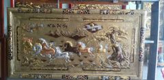 Tranh Mã Đáo Thành Công Kích Thước 170 x90  Đồng Vàng Xước Dát Vàng - Khung Đồng