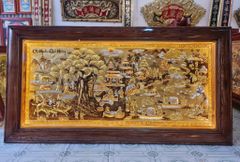 Tranh Cội Nguồn Quê Hương Kích Thước 170 x 90- Đồng Vàng, Dát Vàng - Khung Gỗ Sồi Nga
