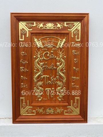 Tranh Thờ Cửu Huyền Thất Tổ Gỗ Hương Đỏ Kích Thước 68*98 chữ việt