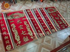 Cửu Huyền Thất Tổ Đồng Khung Nhựa Kích Thước 127*107cm Chữ Nho