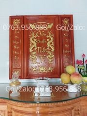 Tranh Thờ Cửu Huyền Thất Tổ Gỗ Hương Đỏ Kích Thước 108*108 - chữ việt