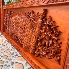 hoành phi câu đối gỗ kích thước 1m75*67 câu đối 1m75*28 nguyên khối dày 4cm
