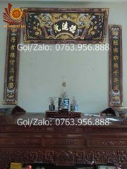 Đại Tự Hoành Phi Câu Đối Đồng Đỏ Giả Cổ Dát Vàng Kích Thước Cuốn Thư 155*61 - Câu Đối 155*23