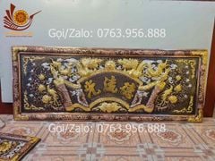 Đại Tự Hoành Phi Câu Đối Đồng Đỏ Giả Cổ Dát Vàng Kích Thước Cuốn Thư 155*61 - Câu Đối 155*23