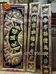Đại Tự Hoành Phi Câu Đối Đồng Đỏ Giả Cổ Dát Vàng Kích Thước Cuốn Thư 155*61 - Câu Đối 155*23