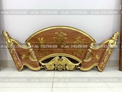 Cuốn Thư Câu Đối Gỗ Nguyên Khối 100% Đức Lưu Quang Dát Vàng Kích Thước Cuốn Thư 175*67*5 - Câu Đối 175*28*4 Gỗ Hương Đá