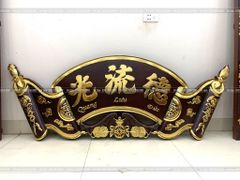 Cuốn Thư Câu Đối Gỗ Nguyên Khối 100% Giả Cổ Dát Vàng Kích Thước Cuốn Thư 175*67*5 - Câu Đối 175*28*4 Gỗ Hương Đỏ