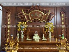 Cuốn Thư Câu Đối Gỗ Hương Đá Đục Song Long Kích Thước Cuốn Thư 197*87*4 - Câu Đối 197*28*4